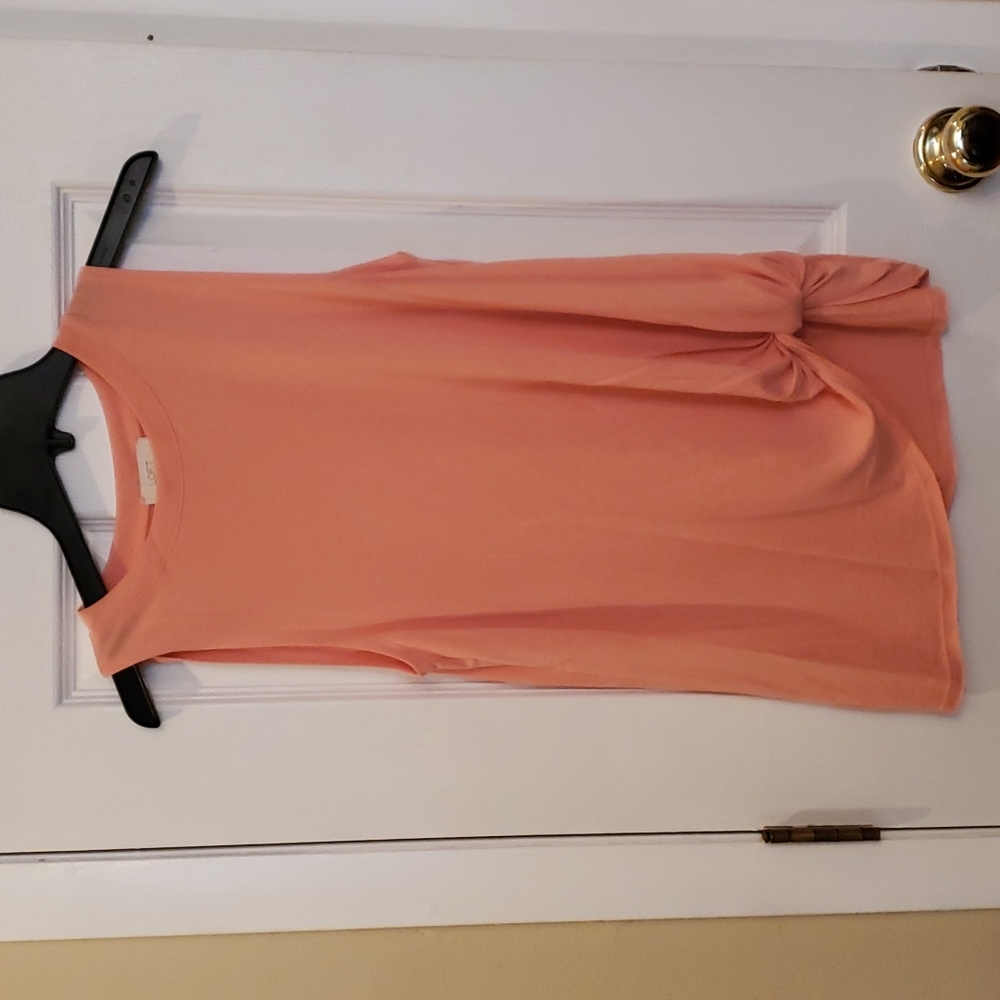 LOFT Peachy Orange Knot-Waist Tank Top Size XS